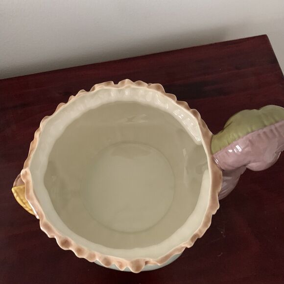 Vintage 1987 Duck/Goose Ceramic Planter Signed REHM Tan/Green/Orange 7" X 6" - Picture 7 of 12